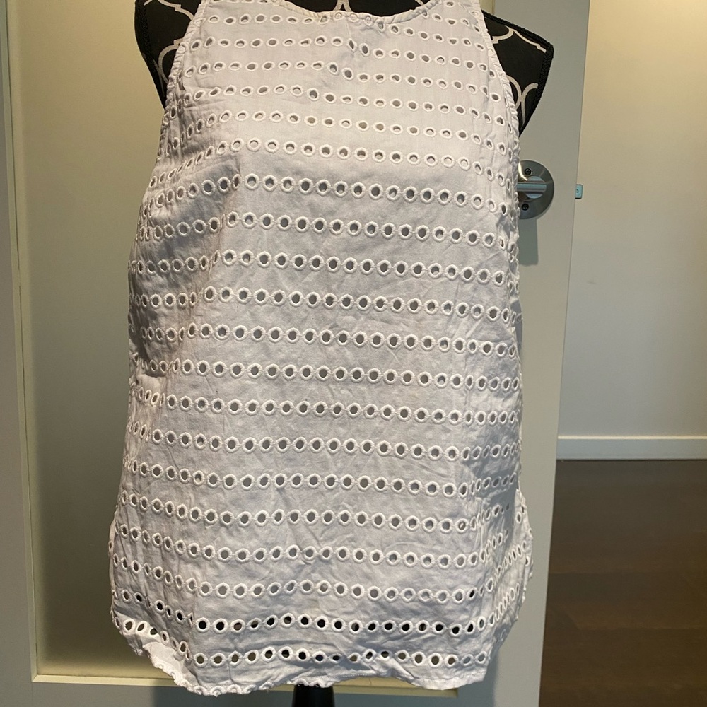 a new day White Eyelet Tank Top